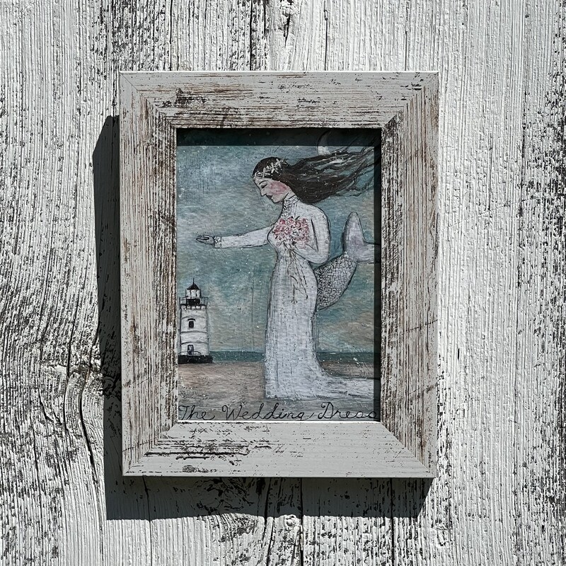 Fictional Painting Of A Mermaid In A Wedding Dress